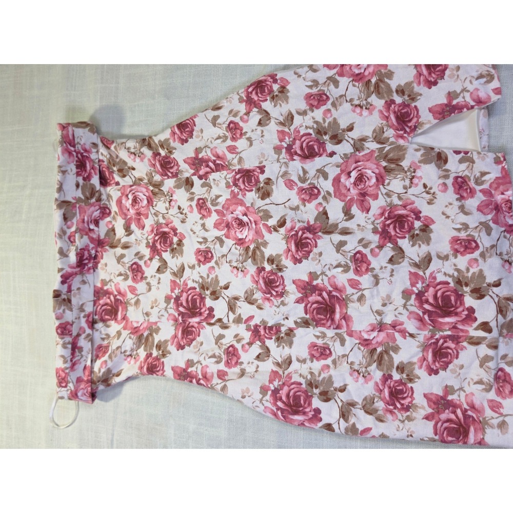 Altar'd State Pink Floral Rose Strapless Mini Dress Rayon Linen Blend Cottage XS